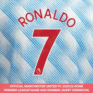Ronaldo 7 (Official Manchester United 2021/22 Away Premier League Name and Number)