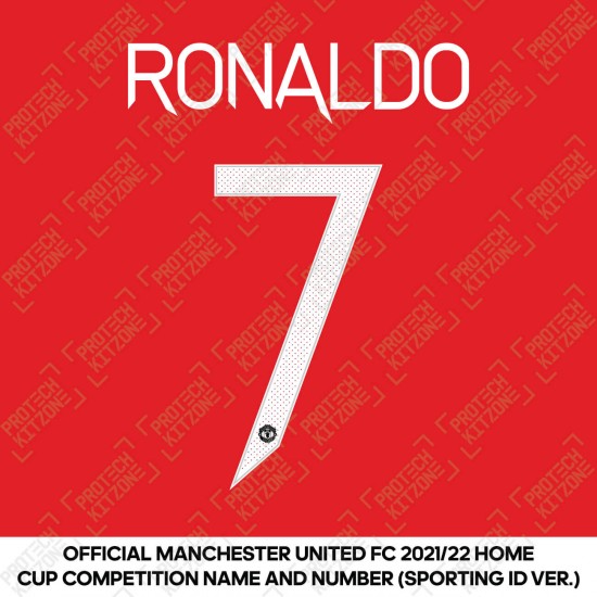 Ronaldo 7 (Official Manchester United FC 2021/23 Home Name and Numbering - Sporting iD Ver.)