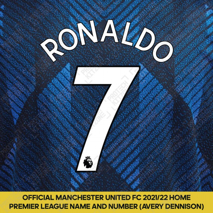 Ronaldo 7 (Official Manchester United 2021/22 Third Premier League Name and Number), Official BPL Clubs, CR7 PL 3RD, 