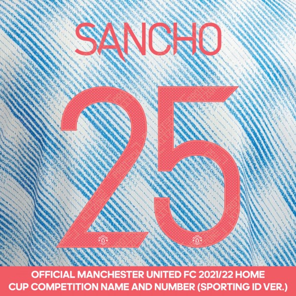 Sancho 25 (Official Manchester United FC 2021/22 Away Name and Numbering - Sporting iD Ver.)