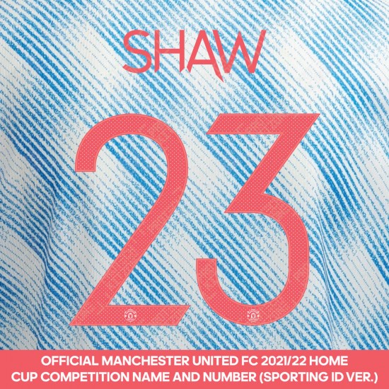 Shaw 23 (Official Manchester United FC 2021/22 Away Name and Numbering - Sporting iD Ver.)