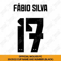 Fábio Silva 17 (Official Name and Number Printing for Wolverhampton FC 2019-22 Home & 21/22 Third Cup Shirt)