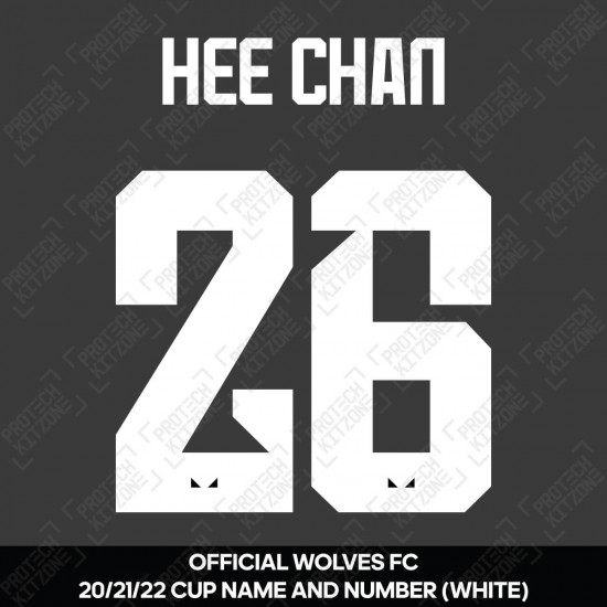 Hee Chan 26 (Official Name and Number Printing for Wolverhampton FC 2021/22 Away Cup Shirt)