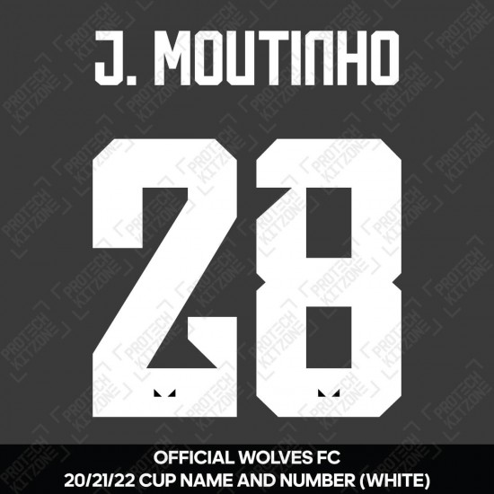 J. Moutinho 28 (Official Name and Number Printing for Wolverhampton FC 2021/22 Away Cup Shirt)