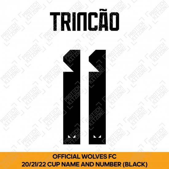 Trincão 11 (Official Name and Number Printing for Wolverhampton FC 2019-22 Home & 21/22 Third Cup Shirt)
