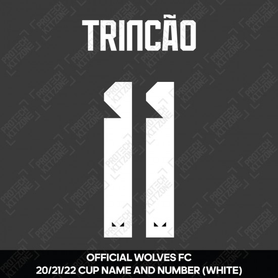 Trincão 11 (Official Name and Number Printing for Wolverhampton FC 2021/22 Away Cup Shirt)