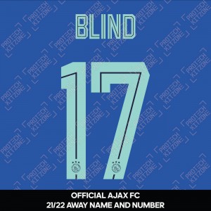 Blind 17 (Official Ajax FC 2021/22 Away Shirt Name and Numbering)
