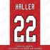 Haller 22 (Official Ajax FC 2021/22 Home UEFA CL Shirt Name and Numbering)