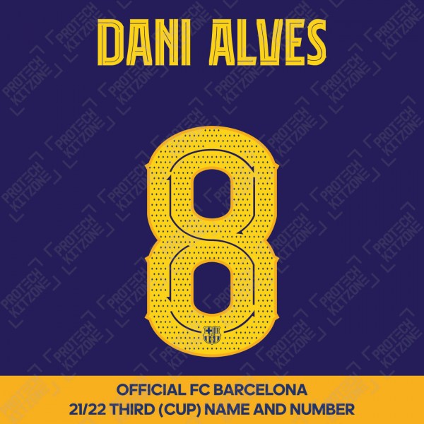 Dani Alves 8 (OFFICIAL FC BARCELONA 21/22 Third Cup Competition NAME AND NUMBERING - PLAYER VERSION)