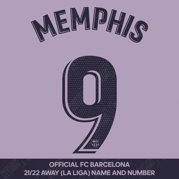 Memphis 9 (OFFICIAL FC BARCELONA 2021/22 LA LIGA AWAY NAME AND NUMBERING)