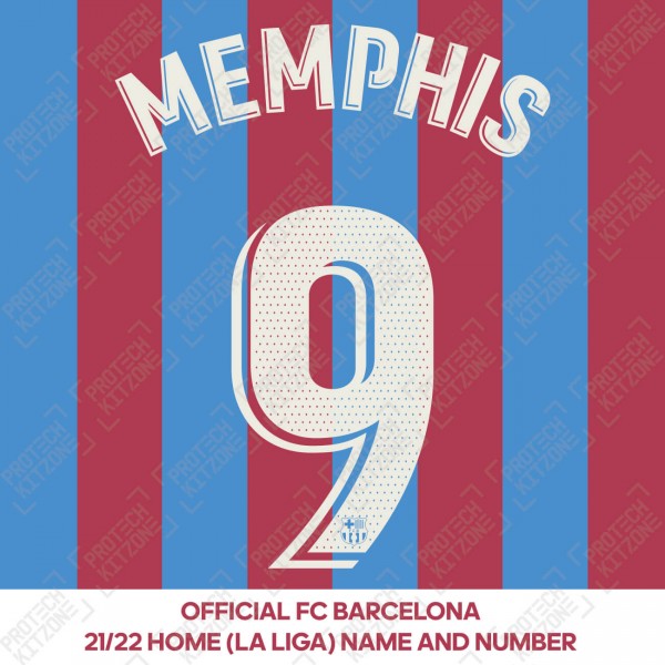 Memphis 9 (OFFICIAL FC BARCELONA 2021/22 LA LIGA HOME NAME AND NUMBERING)