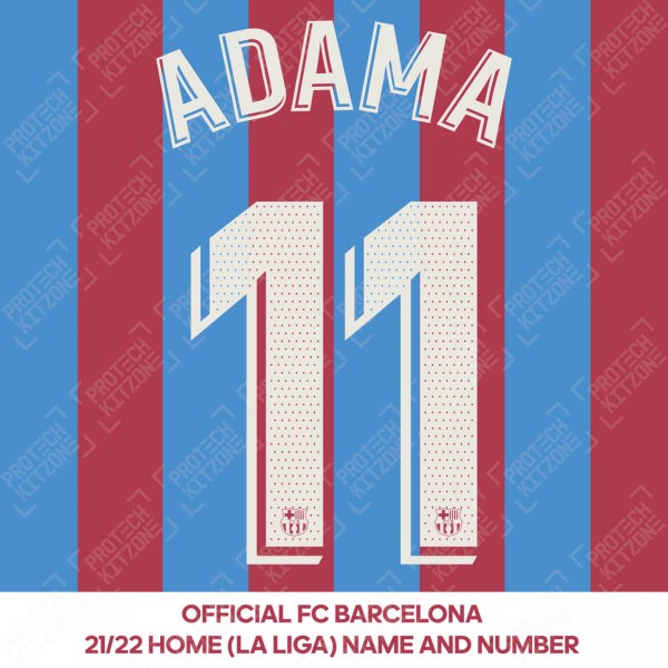 ADAMA 11 (OFFICIAL FC BARCELONA 2021/22 LA LIGA HOME NAME AND NUMBERING)