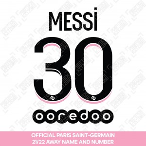 Messi 30 (Official PSG 2021/22 Away Ligue 1 Name and Numbering)