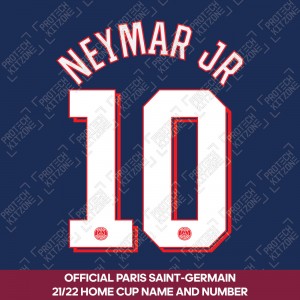 Neymar Jr 10 (Official PSG 2021/22 Home Cup Competition Name and Numbering)