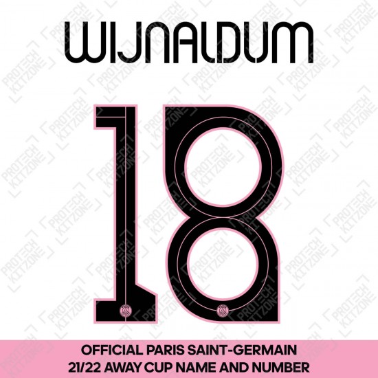 Wijnaldum 18 (Official PSG 2021/22 Away Cup Competition Name and Numbering)