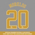 Morelos 20 (Official Rangers FC 2021/22 Home / Away Name and Numbering