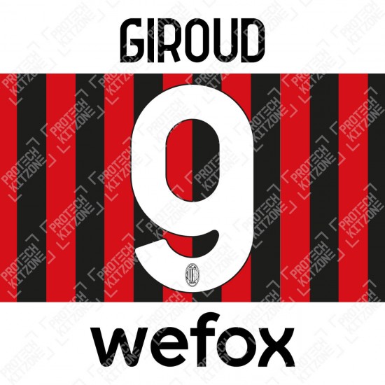 Giroud 9 (Official AC Milan 2021/22 Fourth Club Name and Numbering With Wefox Sponsor)