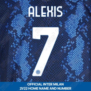 Alexis 7 (Official Inter Milan 2021/22 Home Club Name and Numbering)