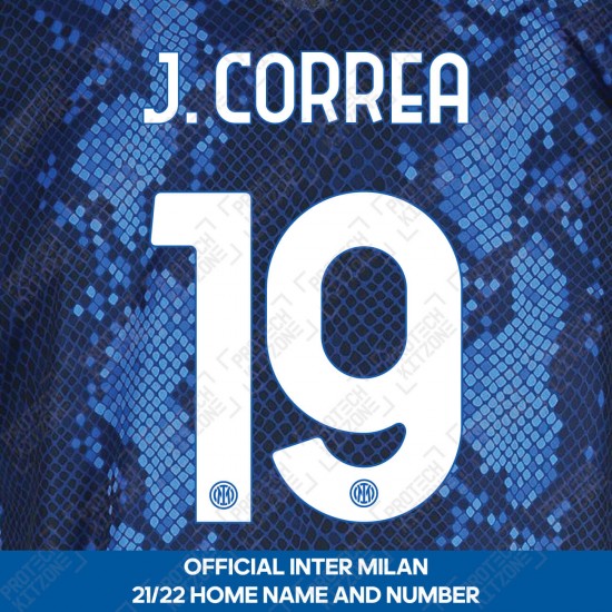 J. Correa 19 (Official Inter Milan 2021/22 Home Club Name and Numbering)