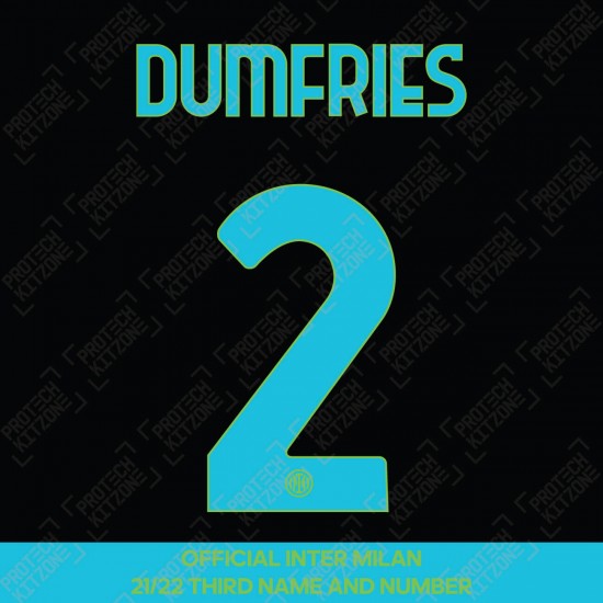 Dumfries 2 (Official Inter Milan 2021/22 Third Club Name and Numbering)