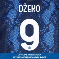 Džeko 9 (Official Inter Milan 2021/22 Home Club Name and Numbering)
