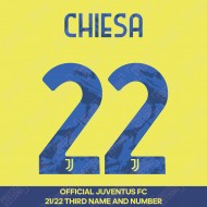 Chiesa 22 (Official Juventus 2021/22 Third Name and Numbering)
