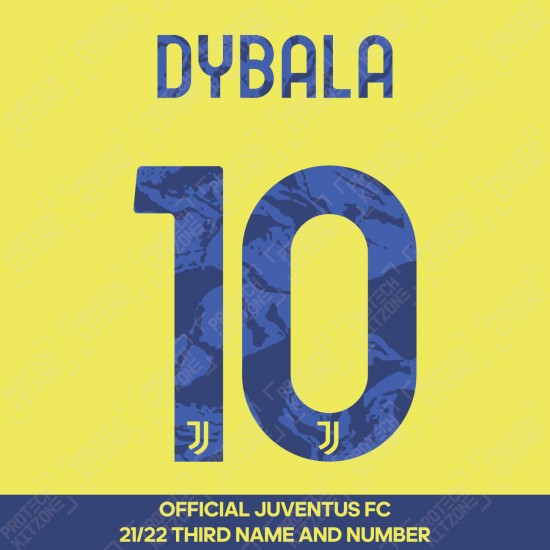 Dybala 10 (Official Juventus 2021/22 Third Name and Numbering)