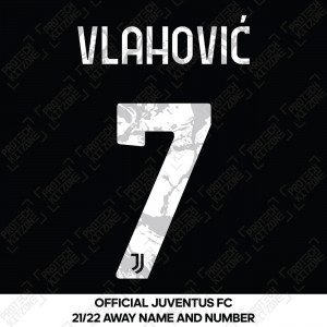 Vlahović 7 (Official Juventus 2021/22 Away Name and Numbering)