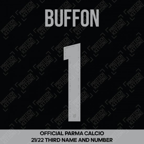Buffon 1 - Official Name and Number Printing for Parma Calcio 2021/22 Third Shirt 