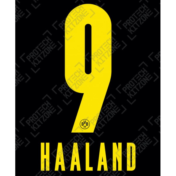 Haaland 9 (OFFICIAL Borussia Dortmund 2020/21/22 Away NAME AND NUMBERING)