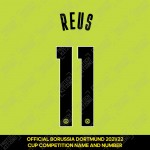 Reus 11 (OFFICIAL Borussia Dortmund 2021/22 CUP NAME AND NUMBERING)
