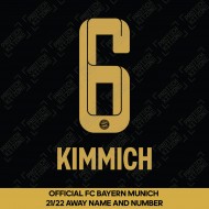 Kimmich 6 (Official FC Bayern Munich 2021/22 Away Name and Numbering)