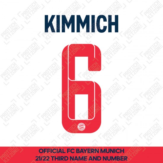 Kimmich 6 (Official FC Bayern Munich 2021/22 Third Name and Numbering)