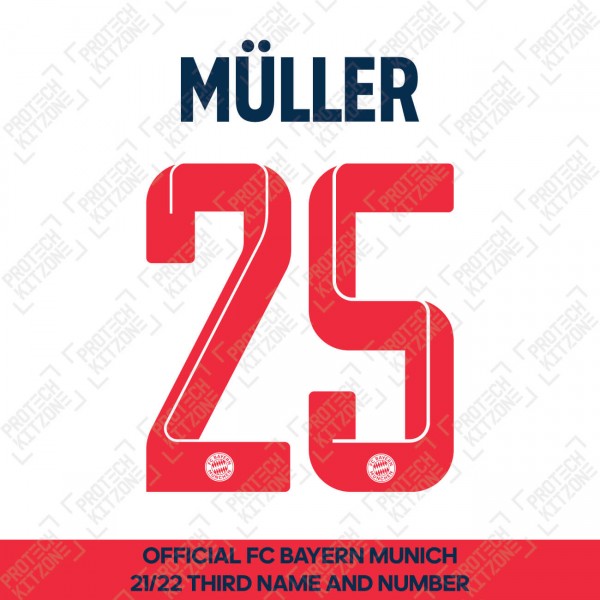 Müller 25 (Official FC Bayern Munich 2021/22 Third Name and Numbering)