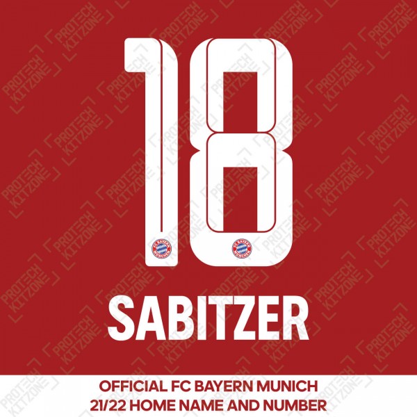 Sabitzer 18 (Official FC Bayern Munich 2021/22 Home Name and Numbering)