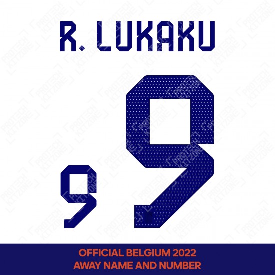 R. Lukaku 9 (Official Belgium 2022 Away Name and Numbering)