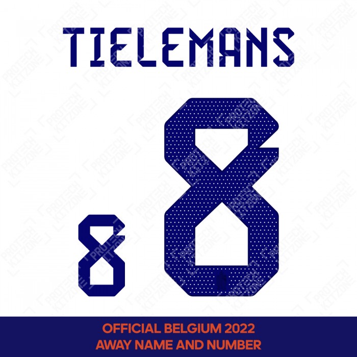 Tielemans 8 (Official Belgium 2022 Away Name and Numbering), World Cup 2022, T82022A, 