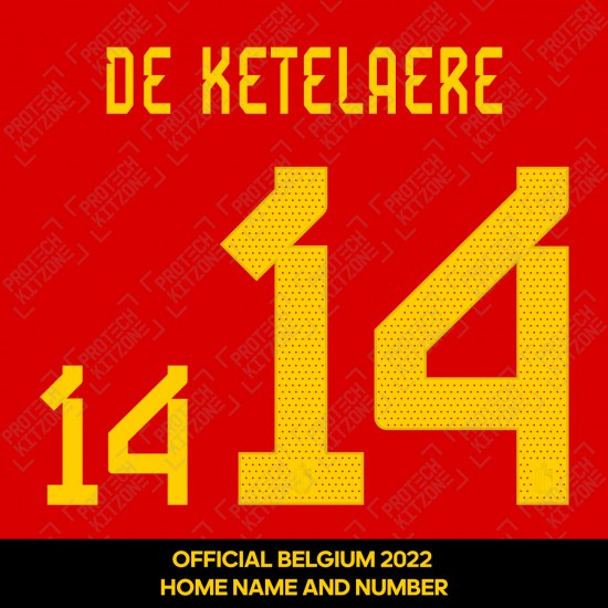 De Ketelaere 14 (Official Belgium 2022 Home Name and Numbering)