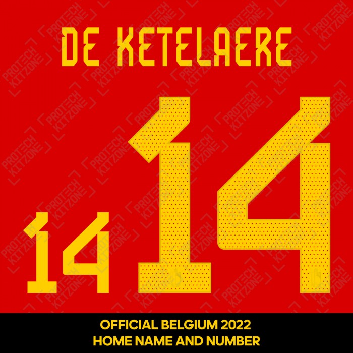 De Ketelaere 14 (Official Belgium 2022 Home Name and Numbering), World Cup 2022, DK2022H, 