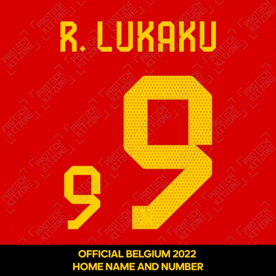 R. Lukaku 9 (Official Belgium 2022 Home Name and Numbering)