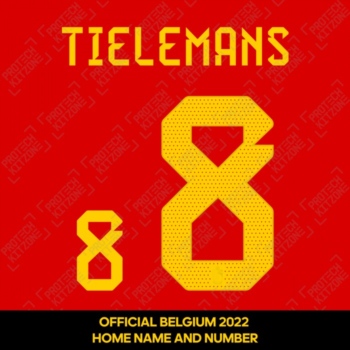 Tielemans 8 (Official Belgium 2022 Home Name and Numbering), World Cup 2022, TL82022H, 