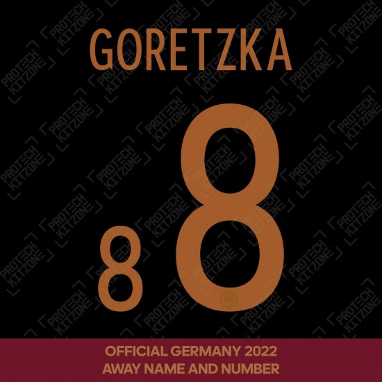 Goretzka 8 (Official Germany 2022 Away Name and Numbering)