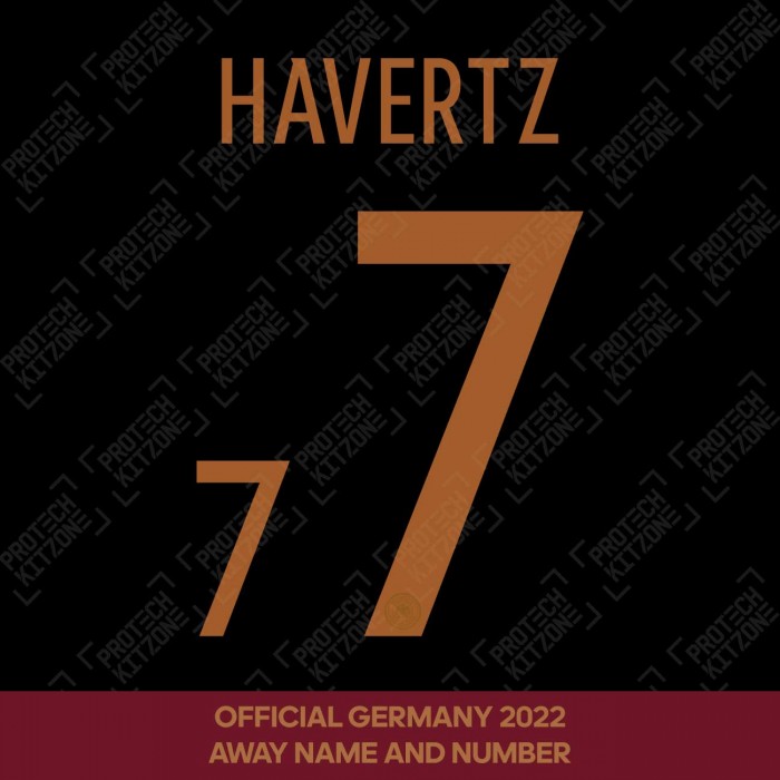 Havertz 7 (Official Germany 2022 Away Name and Numbering), World Cup 2022, H7DFB22A, 