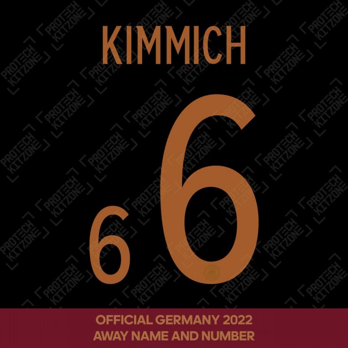 Kimmich 6 (Official Germany 2022 Away Name and Numbering), World Cup 2022, K6DFB22A, 