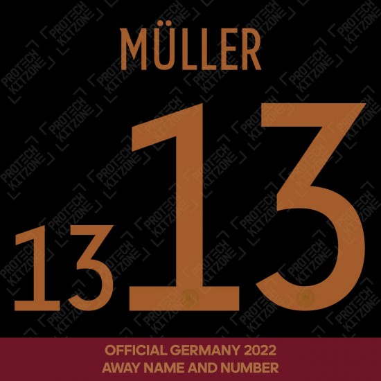 Müller 13 (Official Germany 2022 Away Name and Numbering)