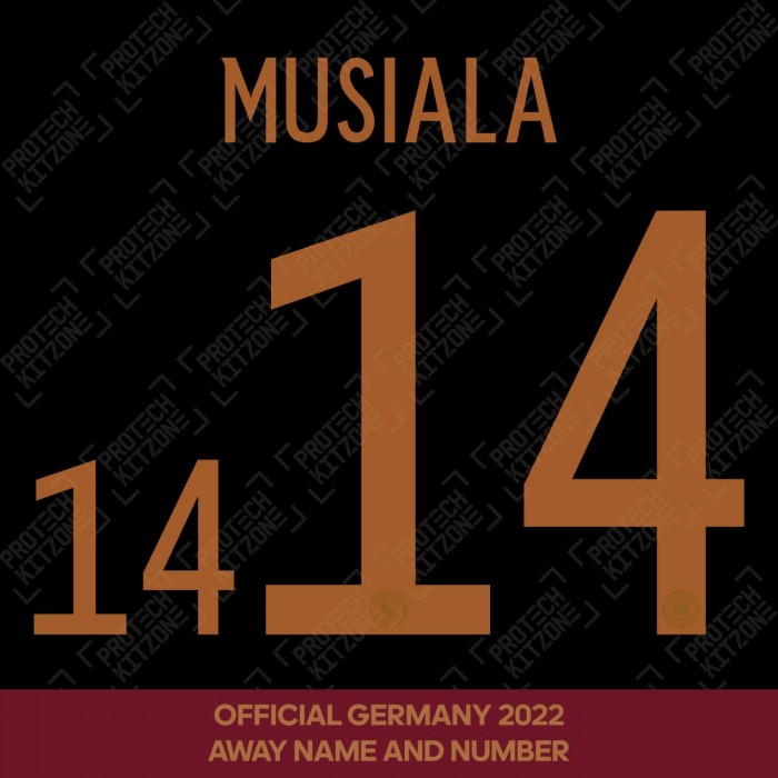 Musiala 14 (Official Germany 2022 Away Name and Numbering), World Cup 2022, M14DFB22A, 