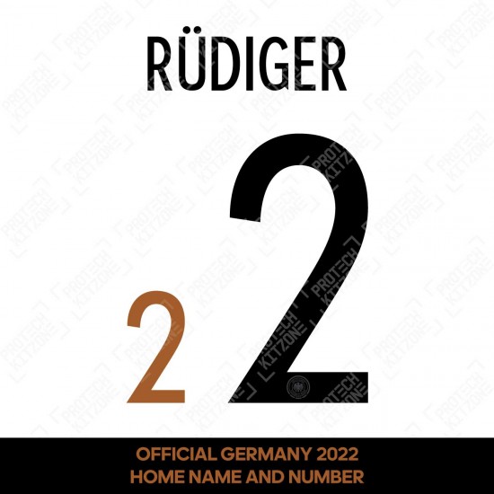 Rüdiger 2 (Official Germany 2022 Home Name and Numbering)