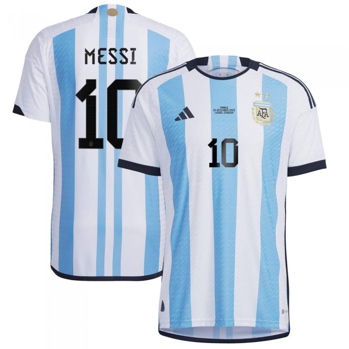 [PLAYER EDITION] Argentina 2022 Home Shirt with Player version Messi 10 + World Cup 2022 Final Match Date Printing (Oversea Imported), Argentina, HF2157, Adidas