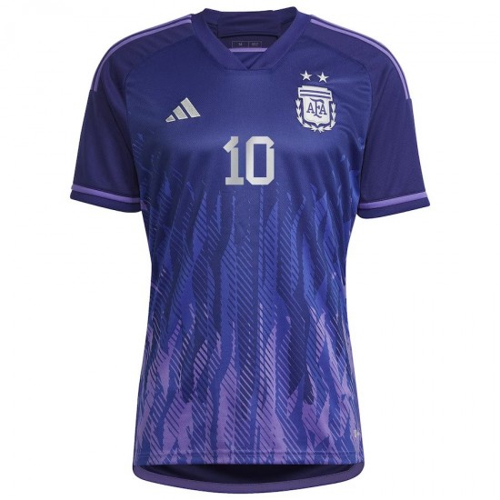 Argentina 2022 Away Shirt With Messi 10 Name and Numbering 