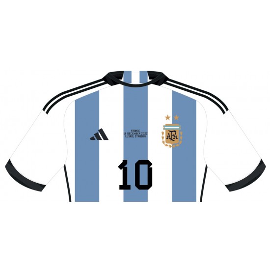 [PLAYER EDITION] Argentina 2022 Home Shirt with Player version Messi 10 + World Cup 2022 Final Match Date Printing (Oversea Imported)